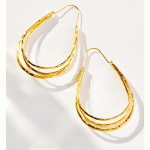 Anthropologie Triple-Layered Large Hoop Earrings